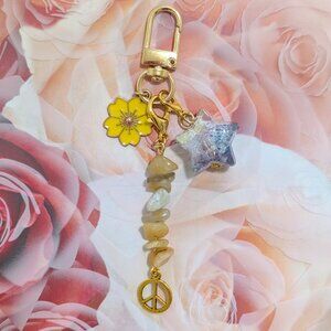 Natural Stone Bag Charm/Keychain